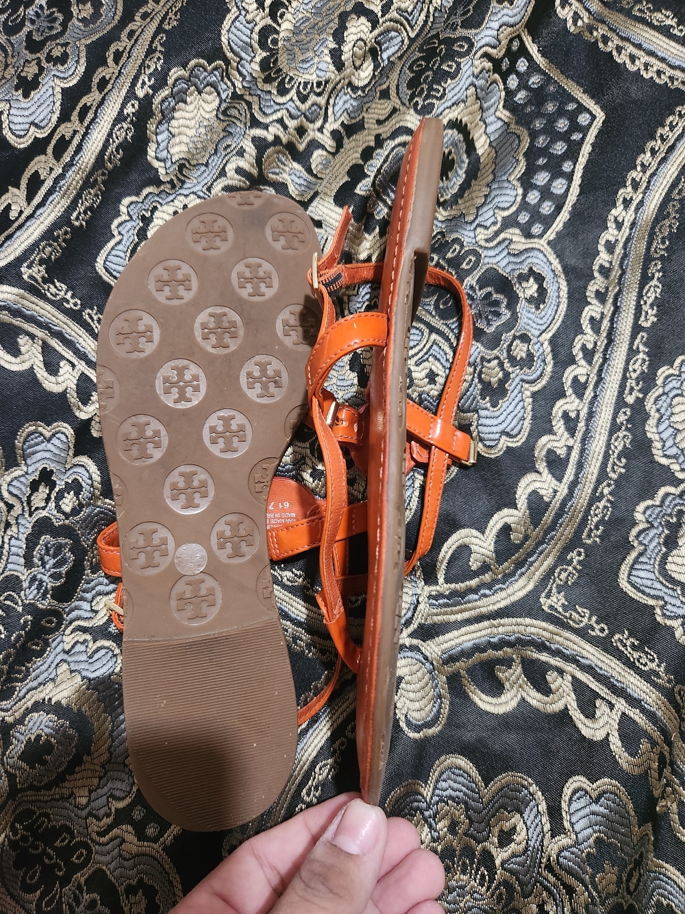 Tory Burch Miller Sandals in Bright Orange - Picture 7 of 8